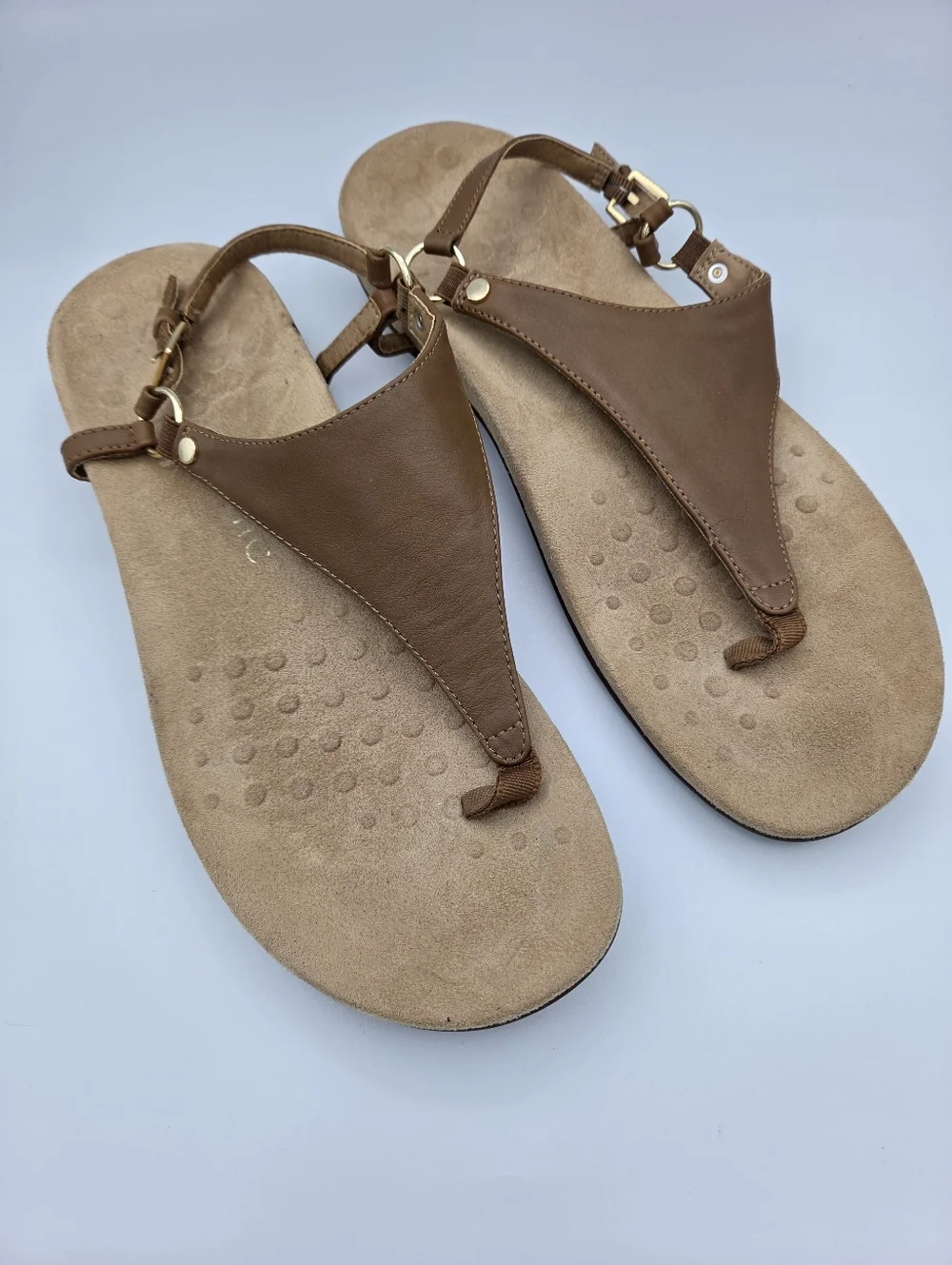 Vionic Kirra Womens Size 11 Brown Leather Backstrap Sandals